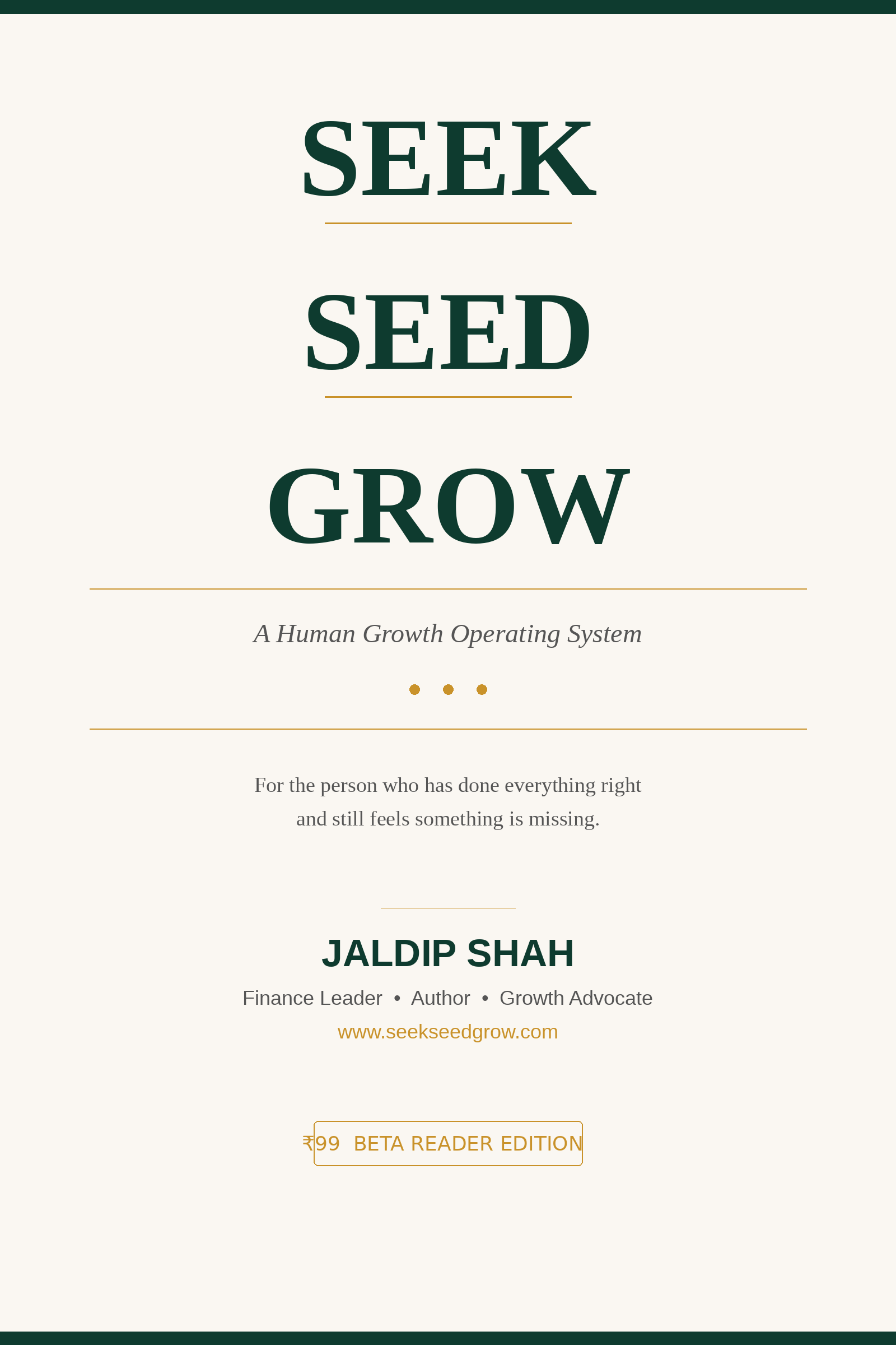 Seek Seed Grow book cover